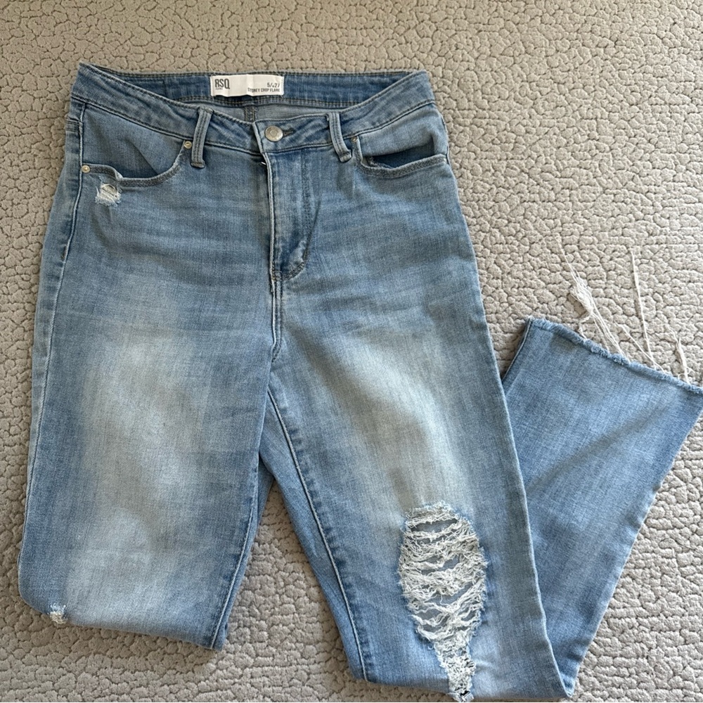 RSQ Light Blue Ripped Skinny Jeans